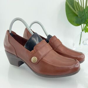 Clarks Women's Emily Andria Pump Size 10 Brown Leather Clock Heel Bootie